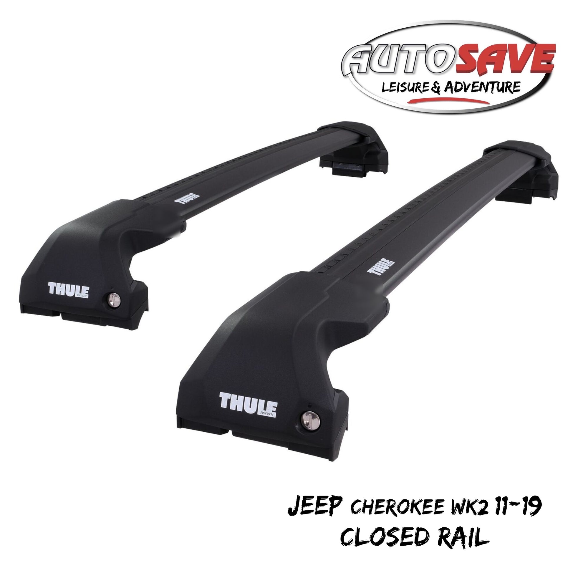 Thule WingBar Edge Black Roof Bars Jeep Grand Cherokee WK2 11-19 Close ...