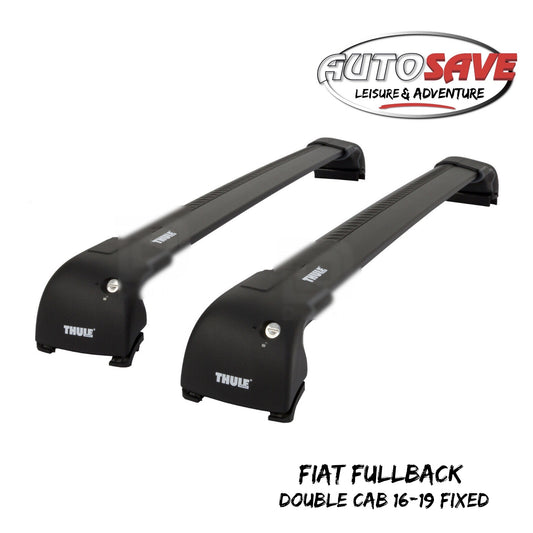 Thule WingBar Edge Black Roof Bars Set for Fiat Fullback Double Cab 16-19 Fixed