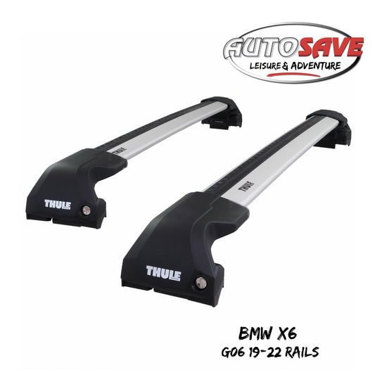 Thule WingBar Edge Silver Aluminium Roof Bars Set to fit BMW X6 G06 19-22 Rails