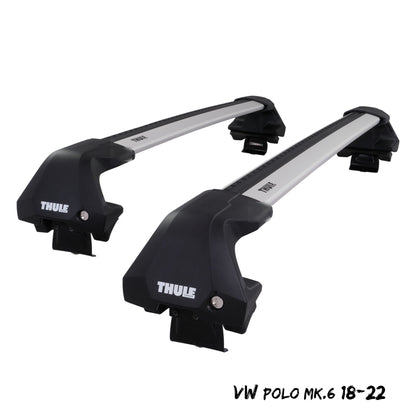 THULE - WingBar Edge (silver) Aluminium Roof Bar Set to fit VW Polo Mk.6 (2018-ON)