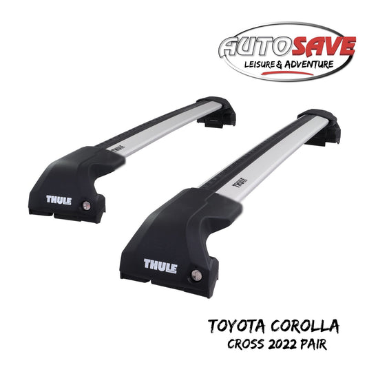 Thule WingBar Edge Silver Roof Bars Set for Lexus UX 250h & UX 300e 19-22 Rails