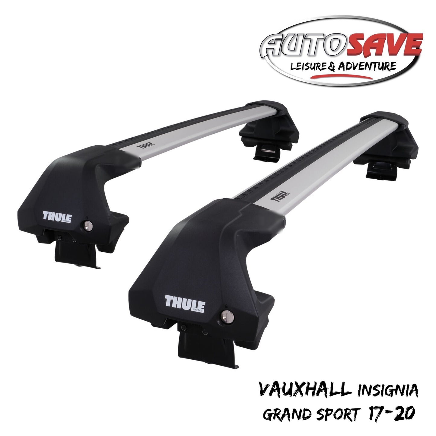 Thule WingBar Edge Silver Roof Bars Set for Vauxhall Insignia Grand Sport 17-20