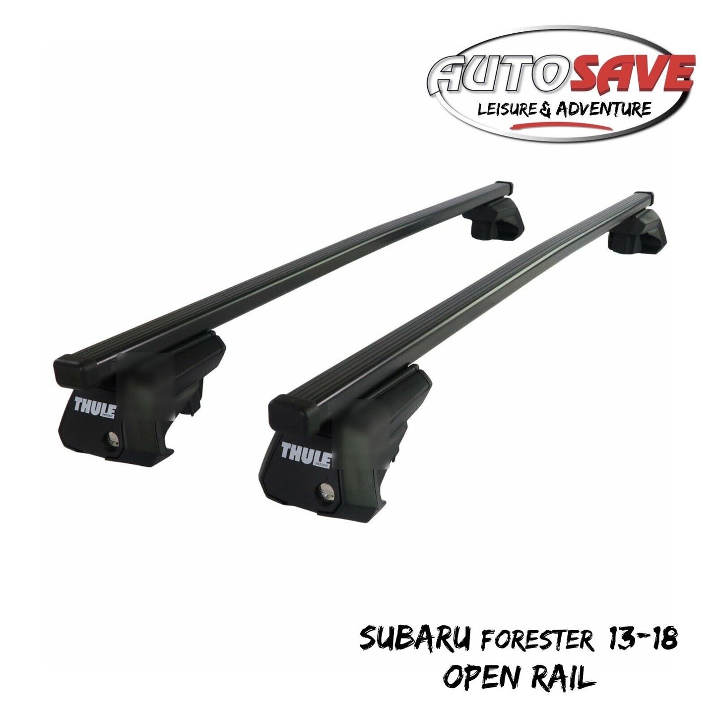 Thule Steel SquareBar Evo Roof Bars Set to fit Subaru Forester 13-18 Open Rail