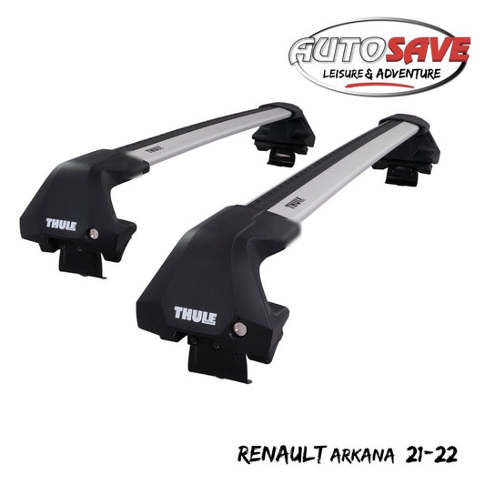 Thule WingBar Edge Silver Aluminium Roof Bars Set for Renault Arkana 21-22 Pair