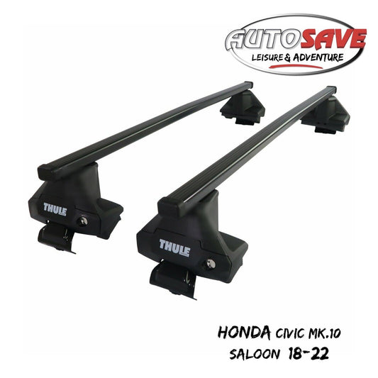 Thule Steel SquareBar Evo Roof Bars Set to fit Honda Civic Mk.10 Saloon 18-22