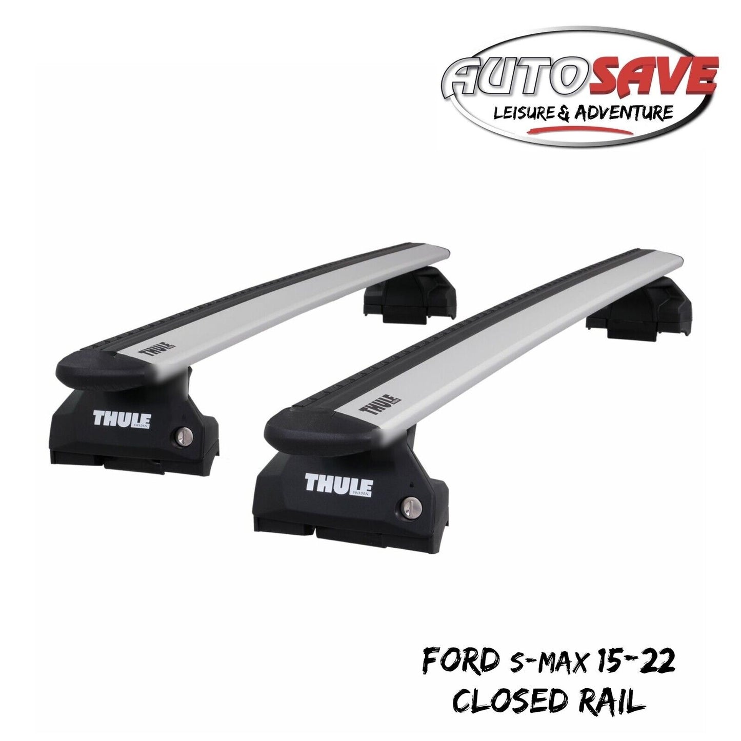 Thule Aluminium WingBar Evo Silver Roof Bars to fit Ford S-Max 15-22 Closed Rail