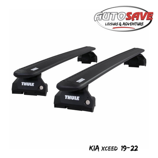 Thule Aluminium WingBar Evo Black Roof Bars Set to fit Kia XCeed 19-22 Lockable