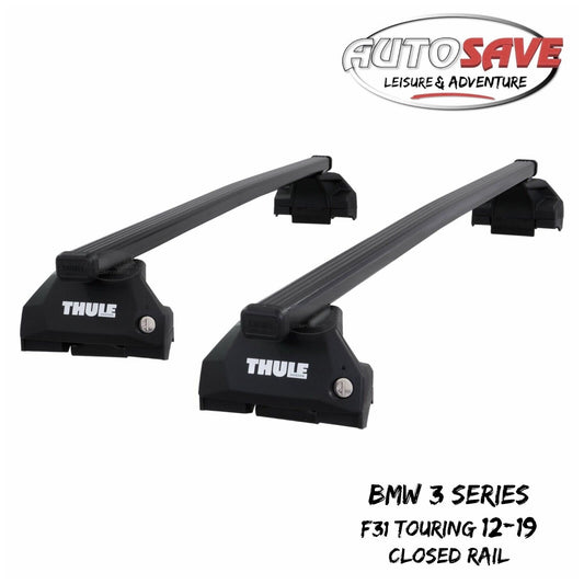 Thule Steel SquareBar Evo Roof Bars BMW 3 Series F31 Touring 12-19 Closed Rail