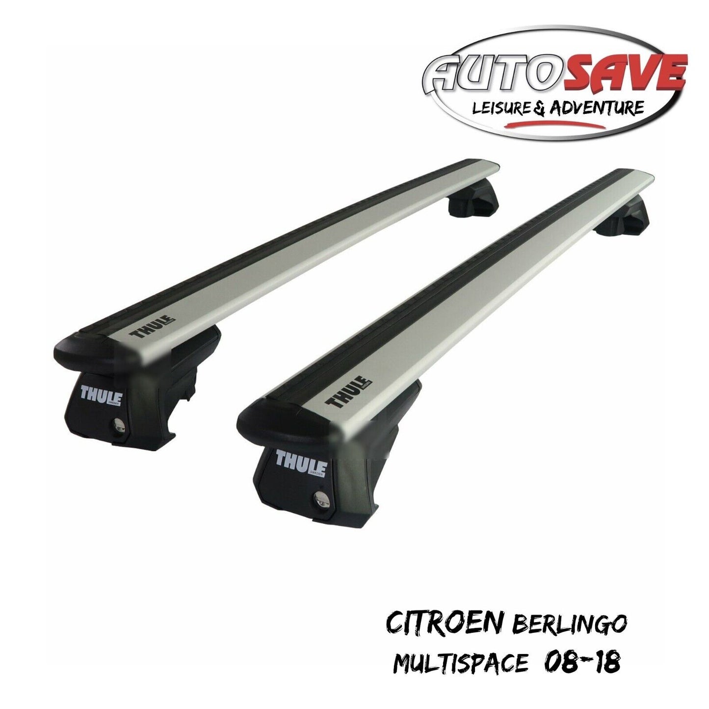 Thule WingBar Evo Silver Roof Bars fit Citroen Berlingo Multispace 08-18 Rails