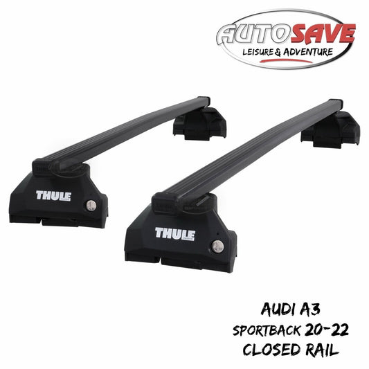 Thule Steel SquareBar Evo Roof Bars Set for Audi A3 Sportback 20-22 Closed Rail