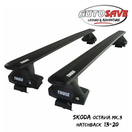 Thule Alu WingBar Evo Black Roof Bars to fit Skoda Octavia Mk.3 Hatchback 13-20