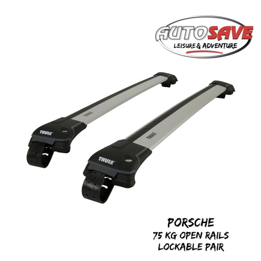 Thule 9583 L WingBar Edge Silver Car Roof Bars 75 kg Open Rails Lockable Pair