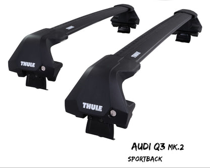 WingBar Edge (black) Aluminium Roof Bars for Audi Q3 Sportback 2020-26