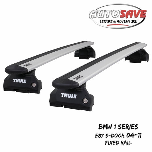 Thule WingBar Evo Silver Roof Bar Set for BMW 1 Series 5 Door E87 04-11 Fixpoint