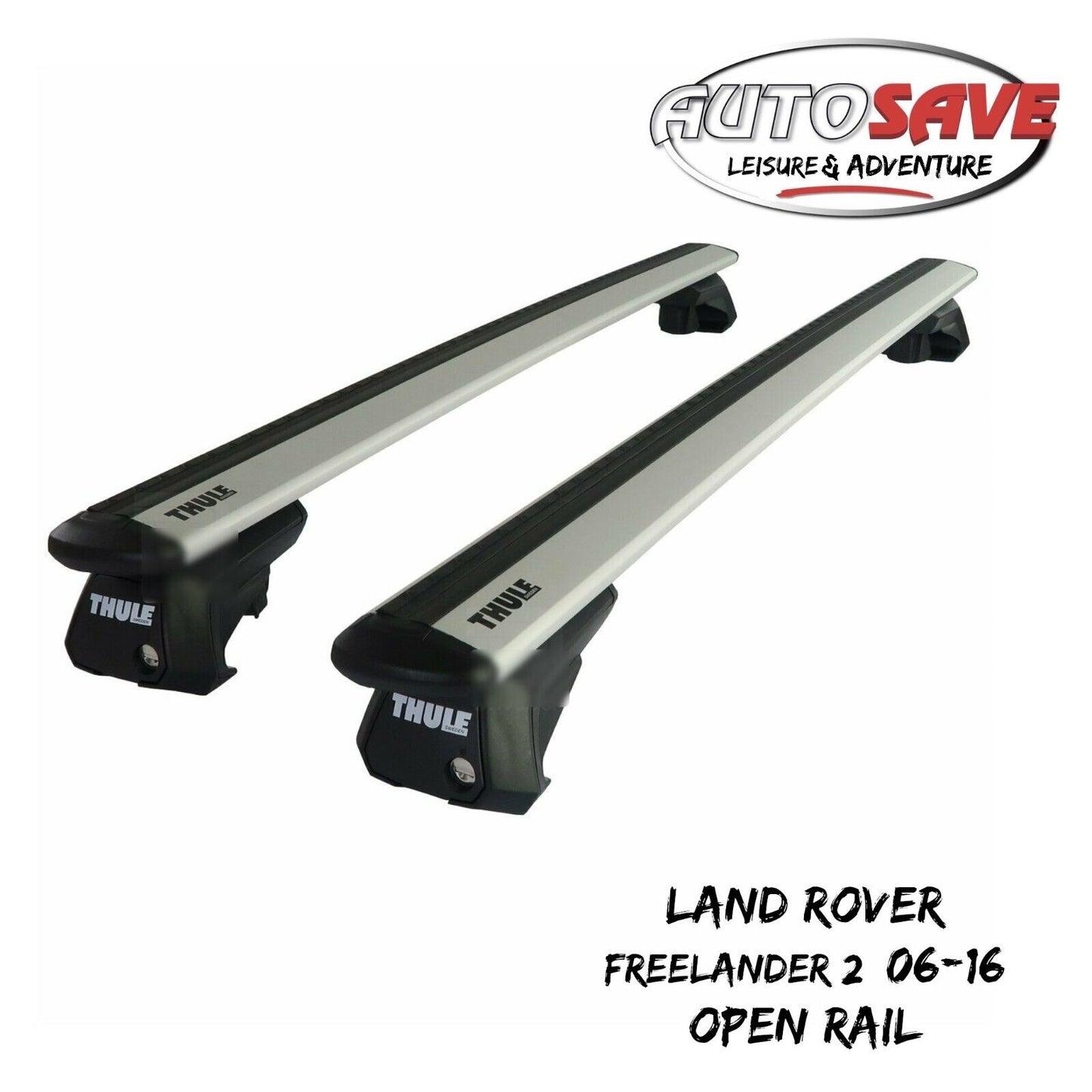 Thule WingBar Evo Silver Roof Bars fit Land Rover Freelander 2 06-16 Open Rail