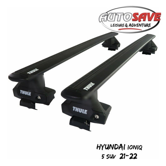 Thule Aluminium WingBar Evo Black Roof Bars Set to fit Hyundai IONIQ 5 SUV 21-22