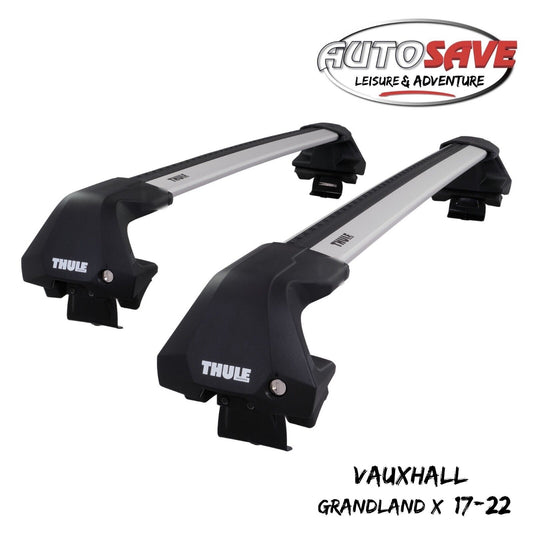 Thule WingBar Edge Silver Aluminium Roof Bars Set for Vauxhall Grandland X 17-22