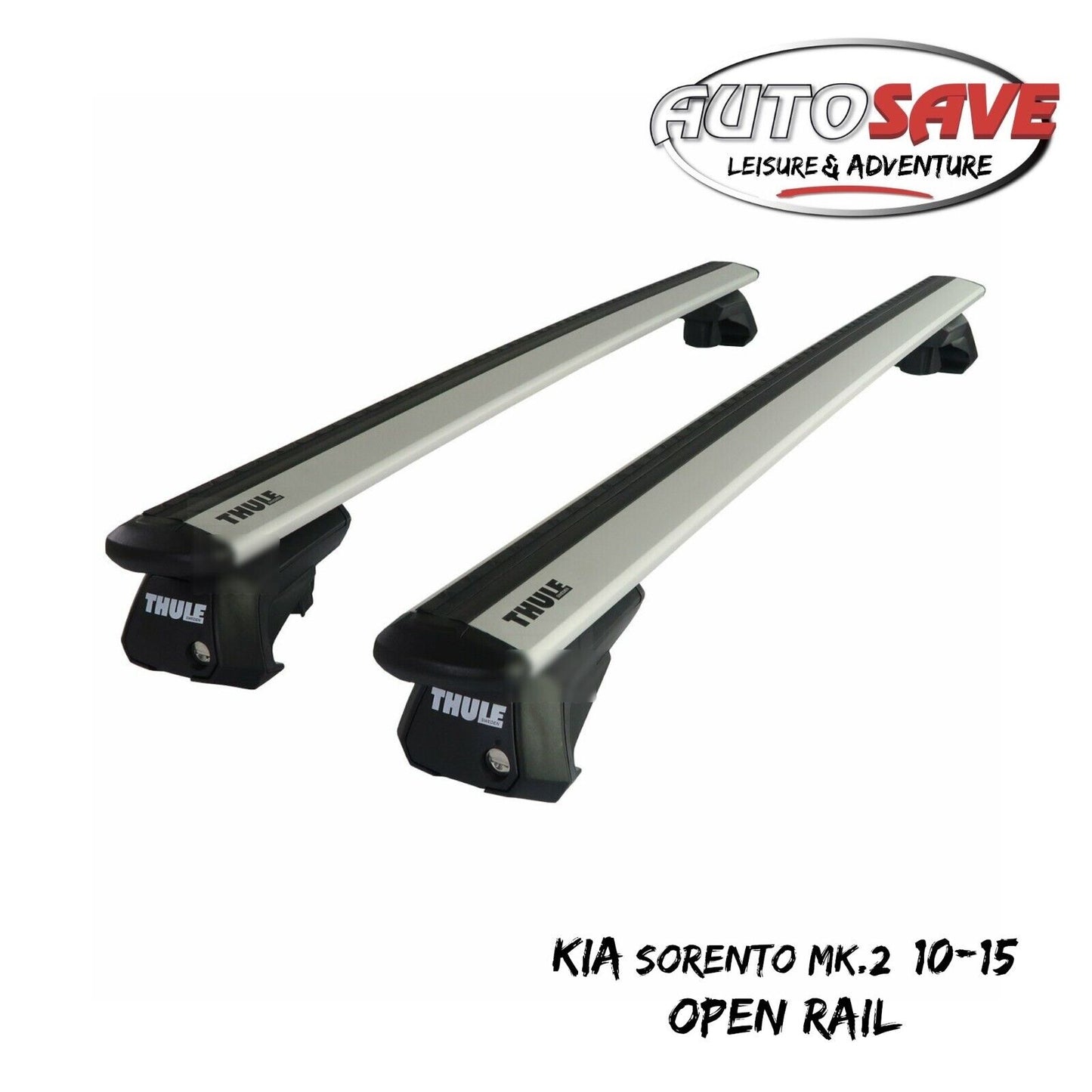 Thule Alu WingBar Evo Silver Roof Bars to fit Kia Sorento Mk.2 10-15 Open Rail