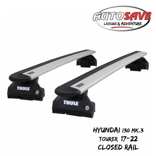 Thule WingBar Evo Silver Roof Bars fit Hyundai i30 Mk.3 Tourer 17-22 Closed Rail