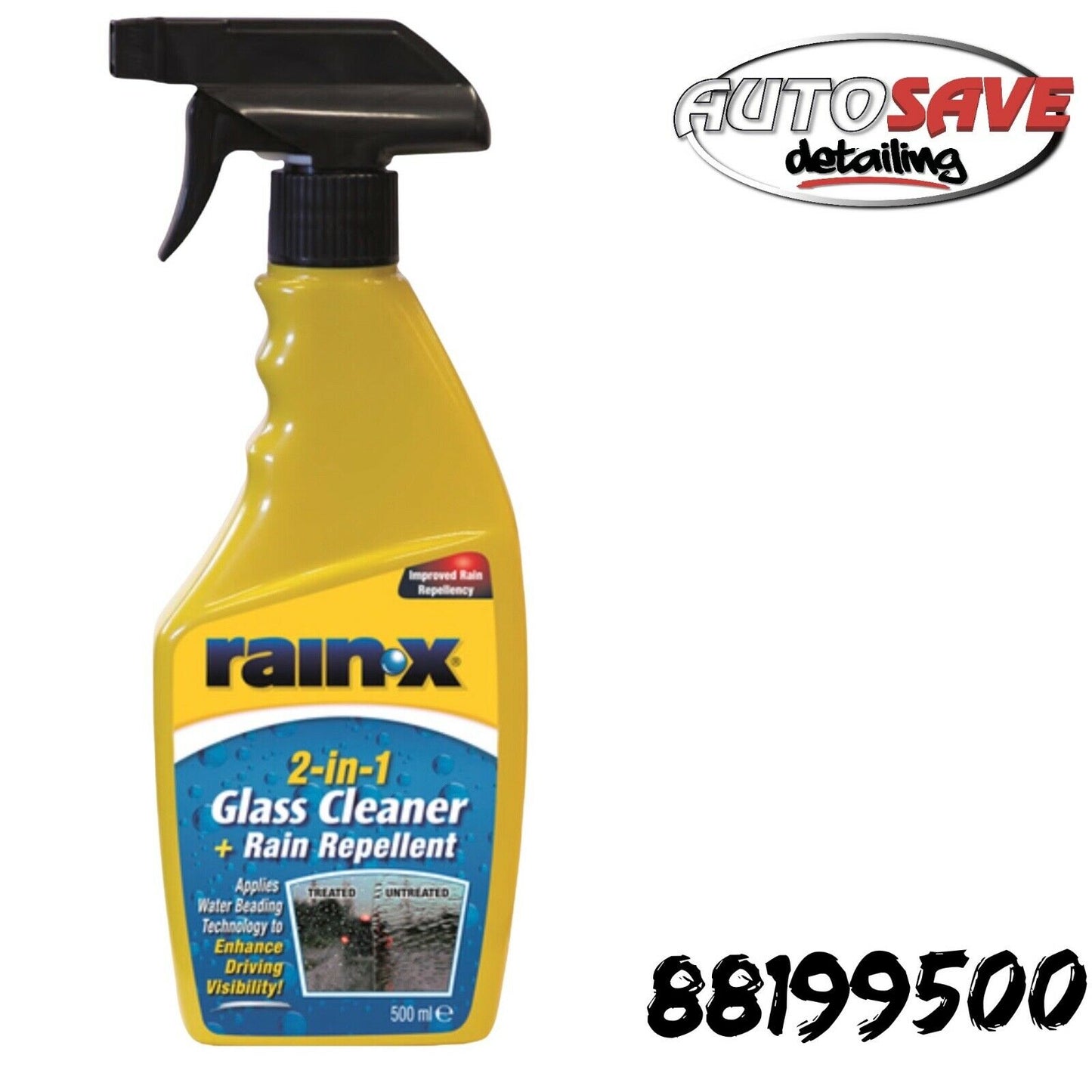 Rain X 2in1 Glass Cleaner and Rain Repellent 500ml Trigger Spray