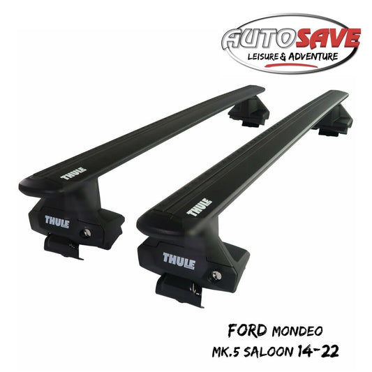 Thule Alu WingBar Evo Black Roof Bars Set to fit Ford Mondeo Mk.5 Saloon 14-22