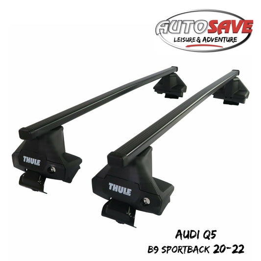 Thule Steel SquareBar Evo Roof Bars Set to fit Audi Q5 Sportback B9 Hatch 20-22