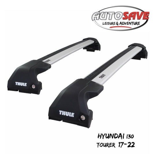 Thule WingBar Edge Silver Aluminium Roof Bars for Hyundai i30 Tourer 17-22 Rails