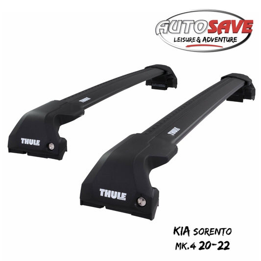 Thule WingBar Edge Black Aluminium Roof Bar Set for Kia Sorento Mk.4 20-22 Rails