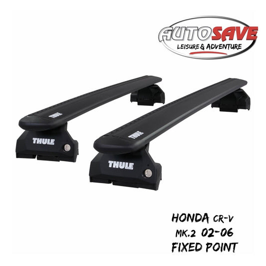 Thule Alu WingBar Evo Black Roof Bars to fit Honda CR-V Mk.2 02-06 Fixed Point