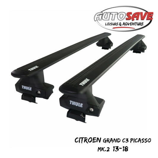 Thule Alu WingBar Evo Black Roof Bars to fit Citroen Grand C4 Picasso Mk.2 13-18