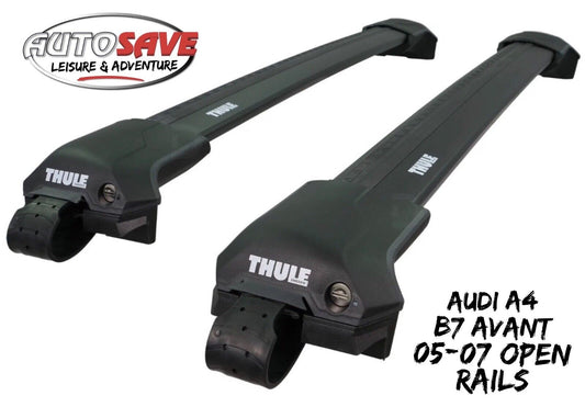 Thule WingBar Edge Black Roof Bars Audi A4 B7 Avant 05-07 Open Rails Alu Aero