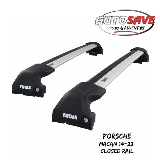 Thule WingBar Edge Silver Roof Bars Porsche Macan 14-22 Closed Rails Alu Aero