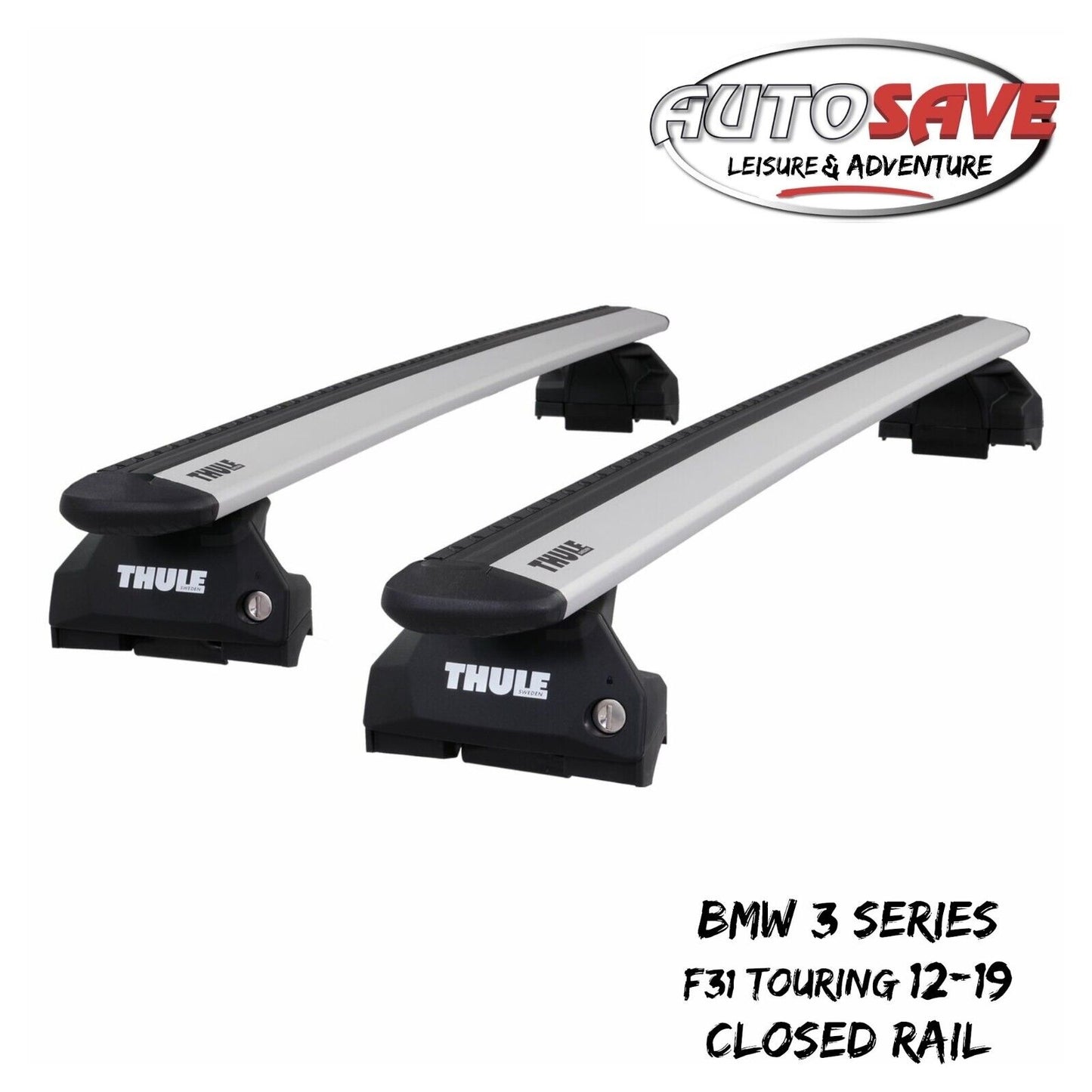 Thule WingBar Evo Silver Roof Bars Set fit BMW 3 Series F31 Touring 12-19 Rails