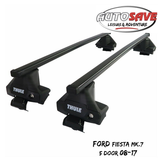 Thule Steel SquareBar Evo Roof Bars Set to fit Ford Fiesta Mk.7 5 Door 08-17