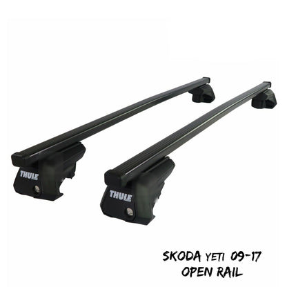 THULE - Steel SquareBar EVO Roof Bar Set to fit Skoda YETI (2009-17) w/ Open Roof Rails