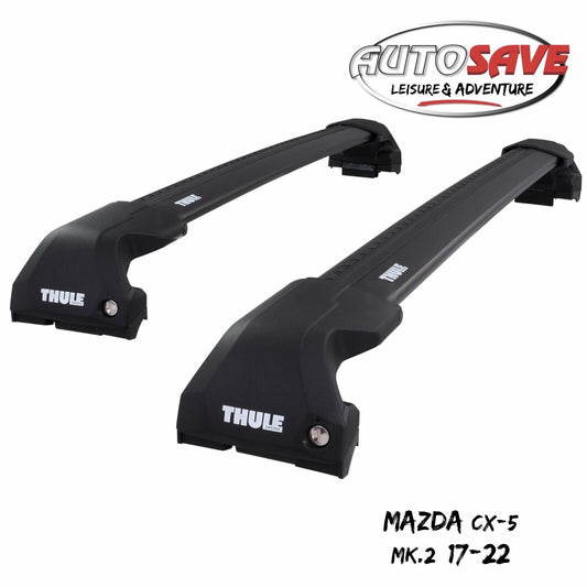 Thule WingBar Edge Black Aluminium Roof Bars Set for Mazda CX-5 Mk.2 17-22 Rails