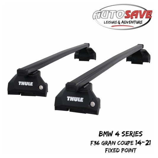 Thule Steel SquareBar Evo Roof Bars Set to fit BMW 4 Series Gran Coupe F36 14-21