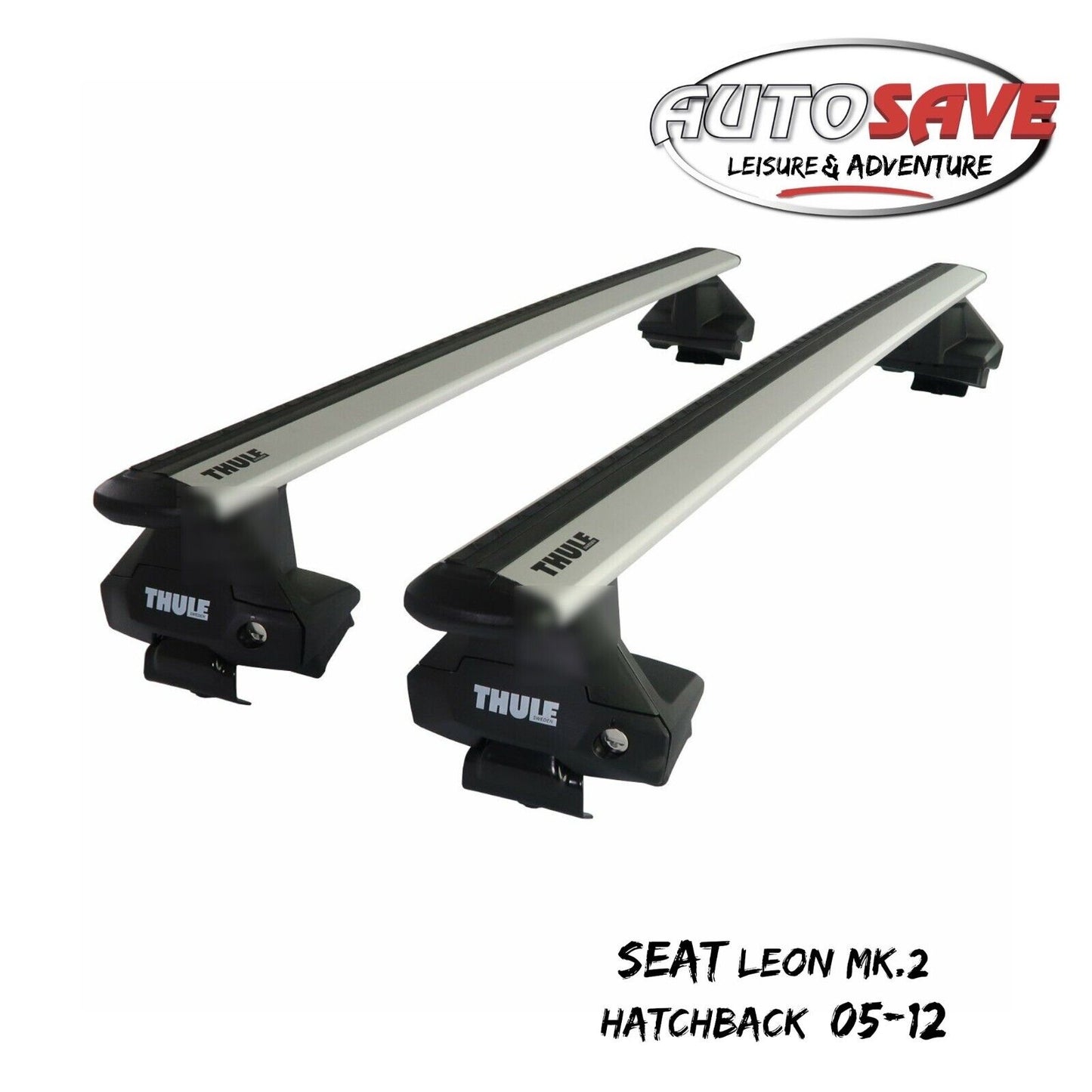 Thule Alu WingBar Evo Silver Roof Bars Set to fit Seat Leon Mk.2 Hatchback 05-12