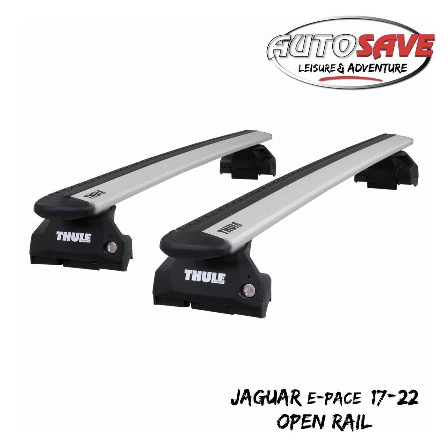 Thule Alu WingBar Evo Silver Roof Bars Set to fit Jaguar E-Pace 17-22 Open Rail