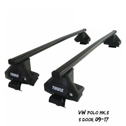 THULE - Steel SquareBar EVO Roof Bar Set to fit VW Polo Mk.5 5 Door (2009-17)