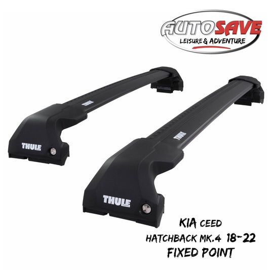 Thule WingBar Edge Black Roof Bars for Kia Ceed Hatchback Mk.4 18-22 Fixpoints