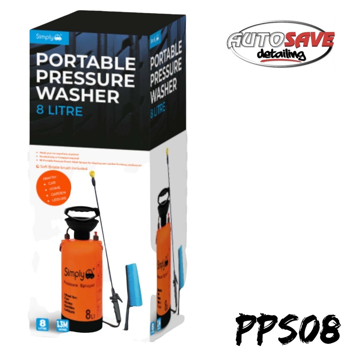 Simply 8L Portable Sprayer Pressure Washer - Orange