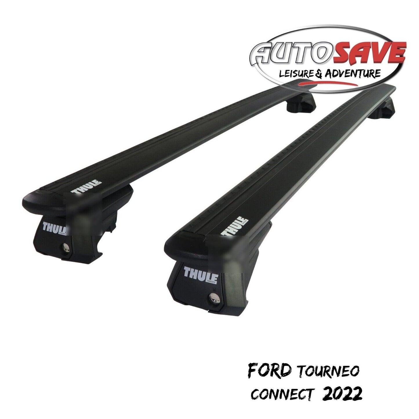 Thule Aluminum WingBar Evo Black Roof Bars Set to fit Ford Tourneo Connect 2022