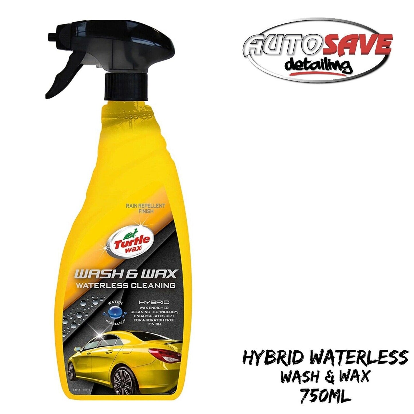 Turtle Wax  Hybrid Wash & Wax Waterless Cleaning Rain Repellent Spray 750ML