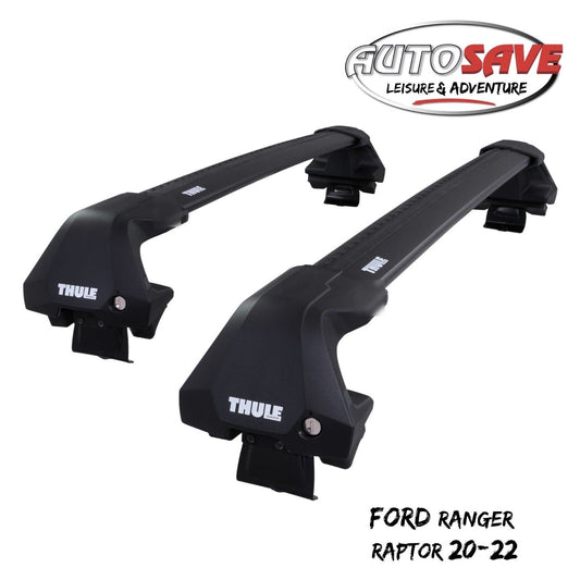 Thule WingBar Edge Black Aluminium Roof Bars Set to fit Ford Ranger Raptor 20-22