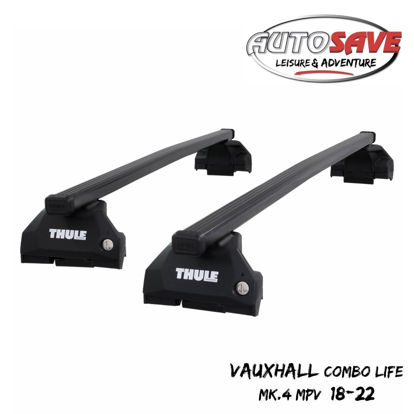 Thule Steel SquareBar Evo Roof Bar Set to fit Vauxhall Combo Life Mk.4 MPV 18-22