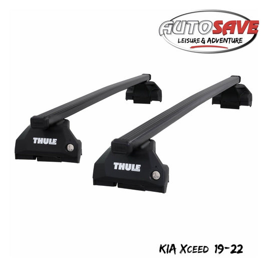 Thule Steel SquareBar Evo Roof Bars Set to fit Kia XCeed 19-22 Lockable Pair