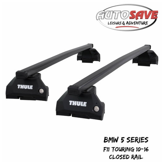 Thule Steel SquareBar Evo Roof Bars BMW 5 Series F11 Touring 10-16 Closed Rail