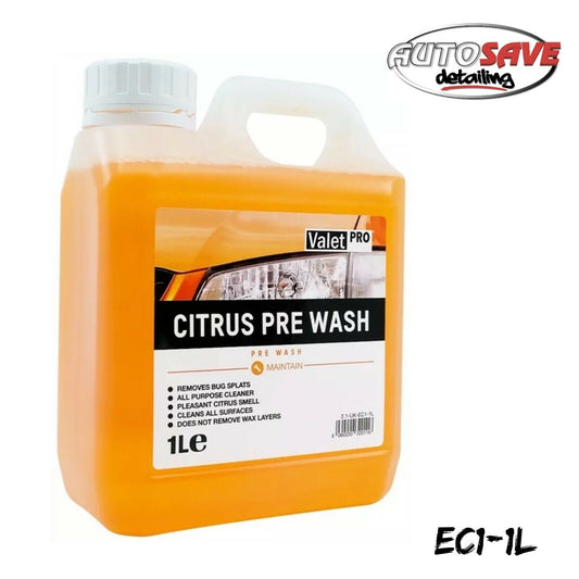 Valet Pro Citrus Pre Wash, Snow Foam Pre Wash, Bug Remover pH Neutral 1 Litre