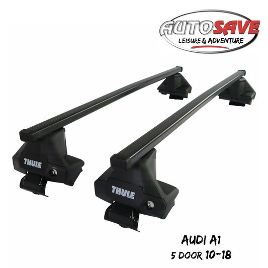 Thule Steel SquareBar Evo Roof Bars Set to fit Audi A1 5 Door 10-18 Lockable